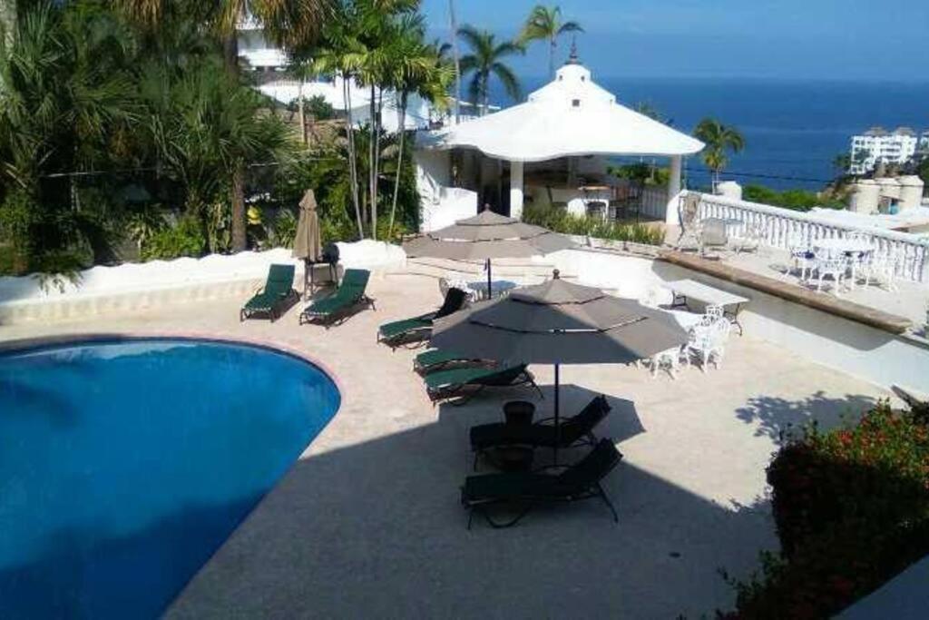 Villa Palmitas Acogedor Departamento Nivel Piscina Gigante Jardines Acapulco Exteriér fotografie